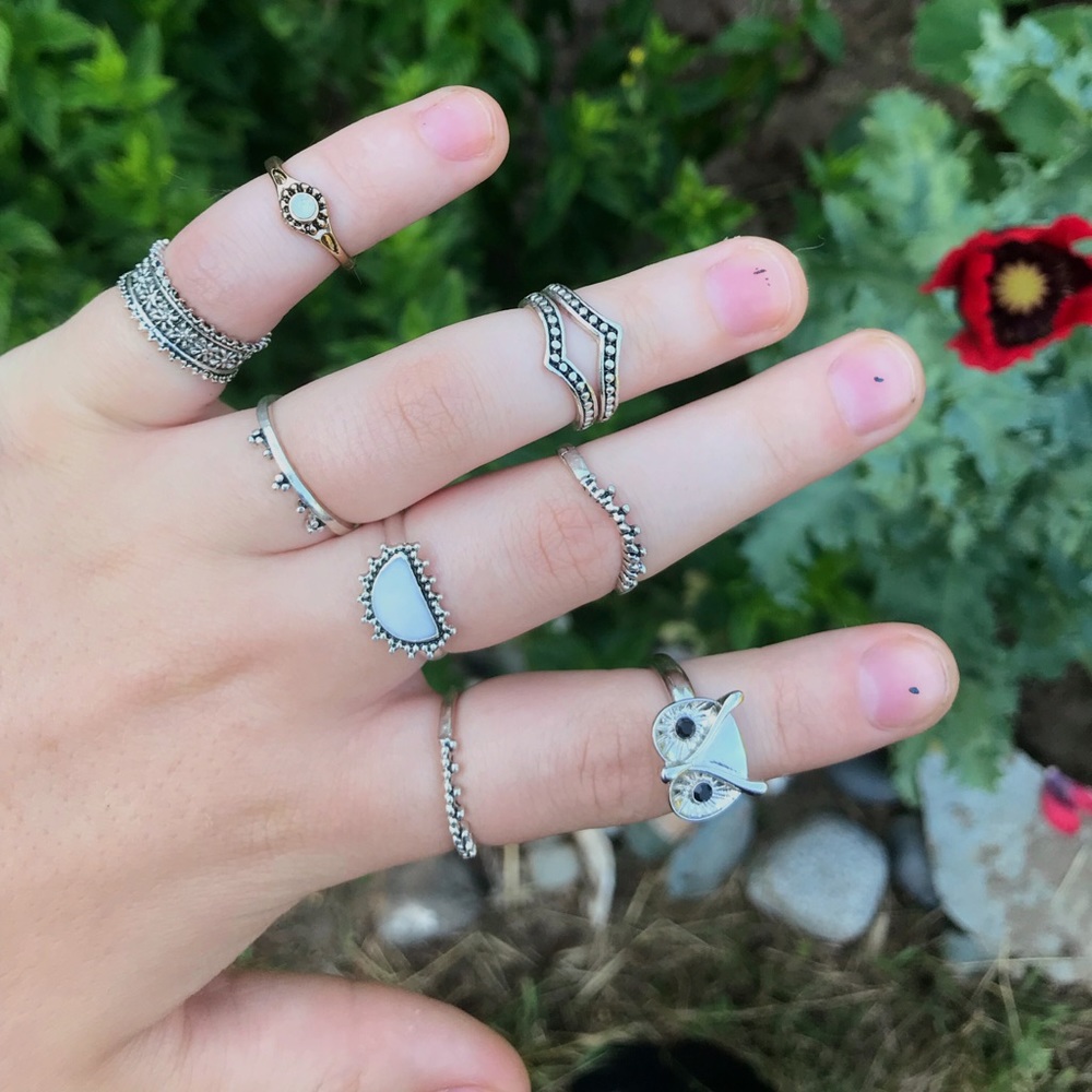 9 boho rings
